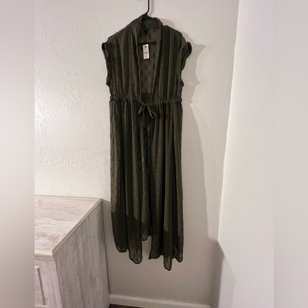 Dark green olive cover up or kimono